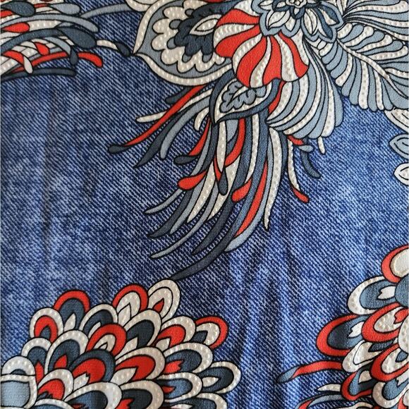 SJS Flounce Textured Floral Midi Skirt Size Large - Picture 6 of 6